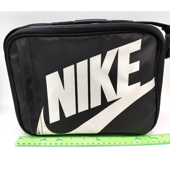 Nike Hard Plastic Liner Insulated Lunchbox w/ Handle Zippers 10 Inch Holds Food - Picture 2 of 13